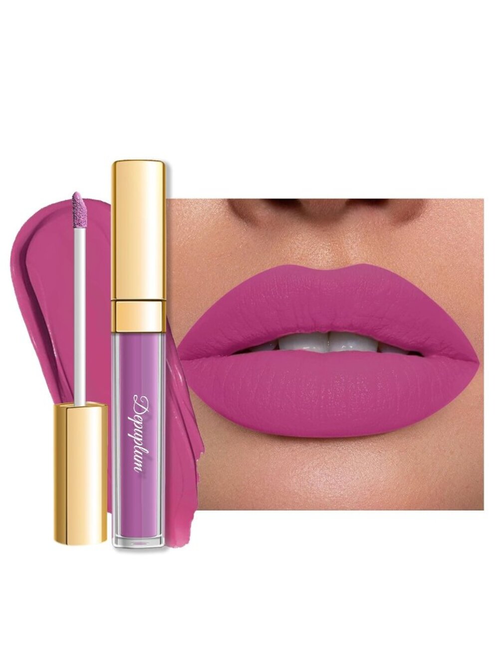 Women's DM21 Pearl purple Matte Liquid Lipstick Wear Waterproof Lip Stain